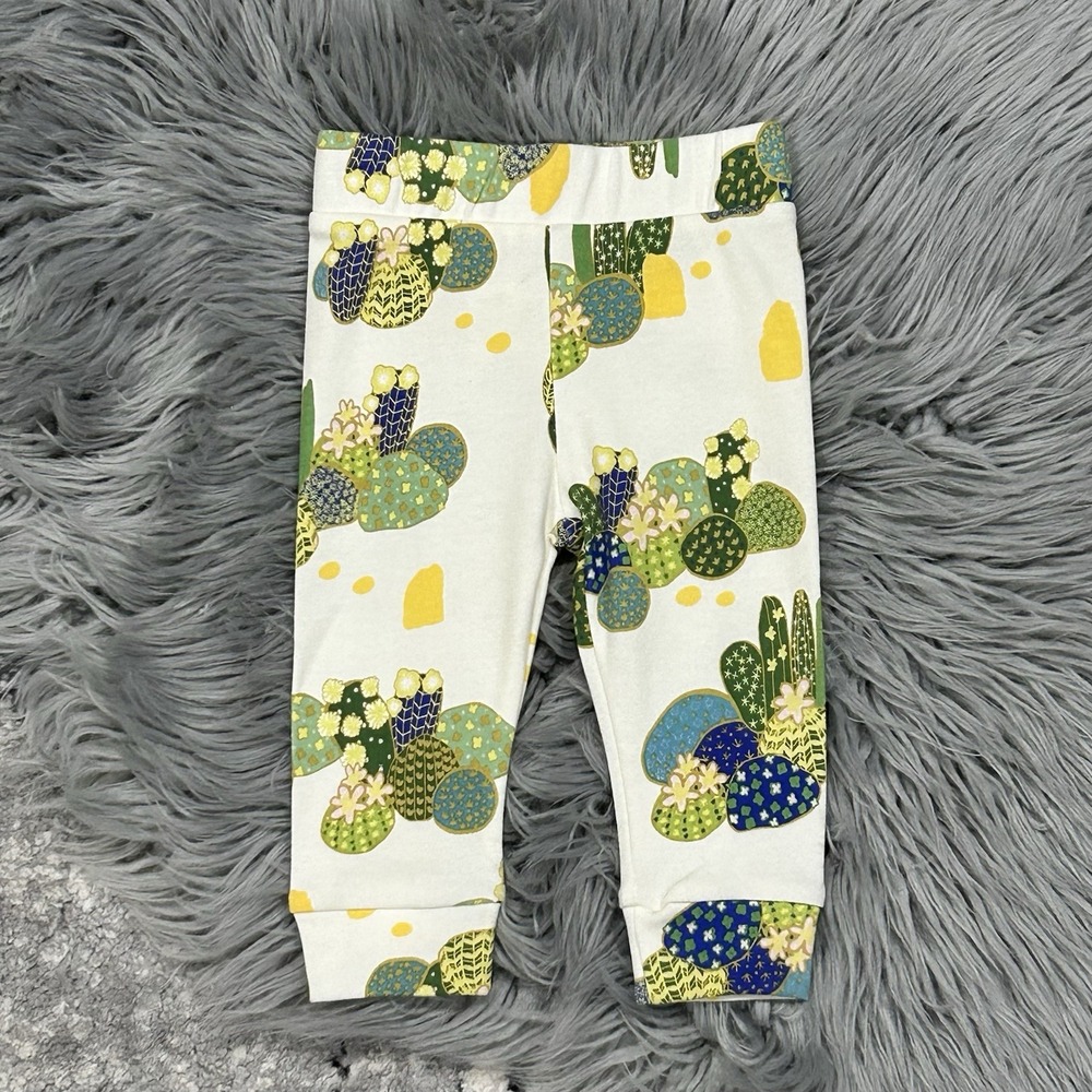 Apple‎ Park + LALA CURIO Organic Baby Leggings W/Cactus Pattern 6-12m